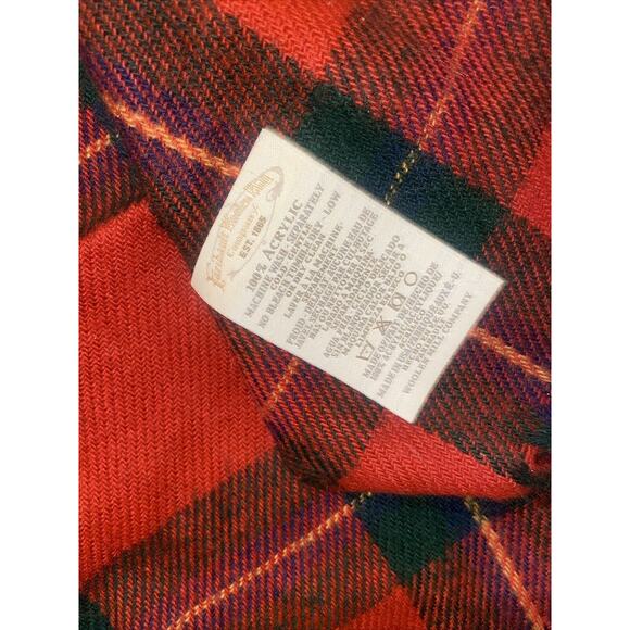 Faribault Woolen Mill Red Green Plaid Acrylic Throw Blanket Rectangle 55”x40” - Picture 5 of 6